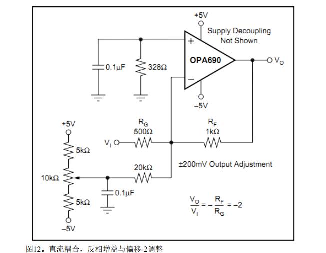 opa690應用電路圖大全（六款放大電路/電源濾波/直流耦合電路）