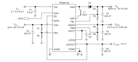 TPS6120單電感四<b class='flag-5'>輸出</b><b class='flag-5'>電源</b>的<b class='flag-5'>TFT-LCD</b><b class='flag-5'>電源</b>