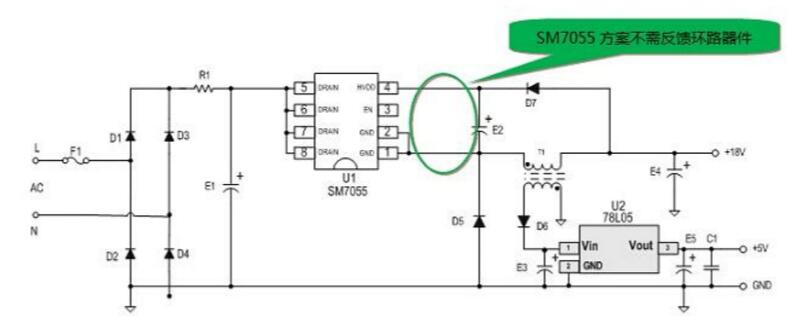 开关电源控制芯片SM7055电磁炉电源方案及封装概述
