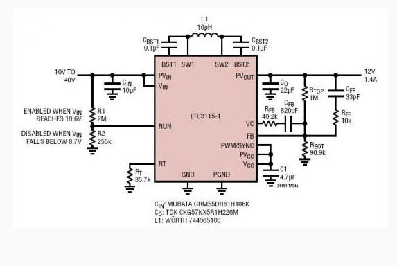 同步降压-升压型 DC/DC 转换器LTC3115-1 