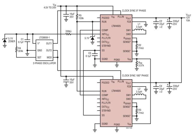 高效率、降压-升压型DC/DC μModule稳压器LTM4605 