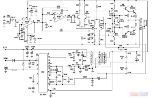 低音炮功放電路板與電路圖分享