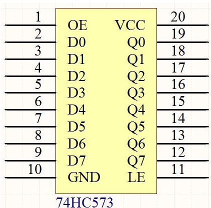 74hc573n схема включения