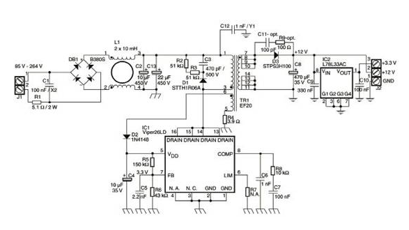 关于VIPER26LD的隔离反激式电源设计方案