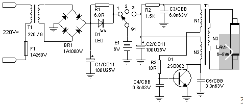 逆變應(yīng)急燈原理圖（逆變電路匯總）