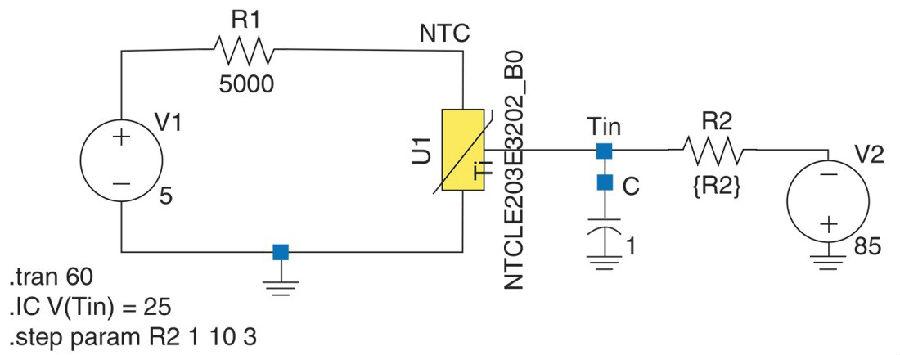 采用温度驱动的NTC热敏电阻器SPICE模型介绍