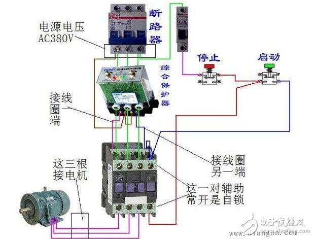 电机保护控制器接线图图片
