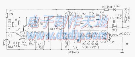 采用MAX666制作的新型節(jié)能聲控燈