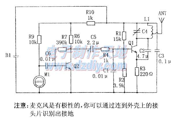 一款高灵敏度和小功率的FM发射机