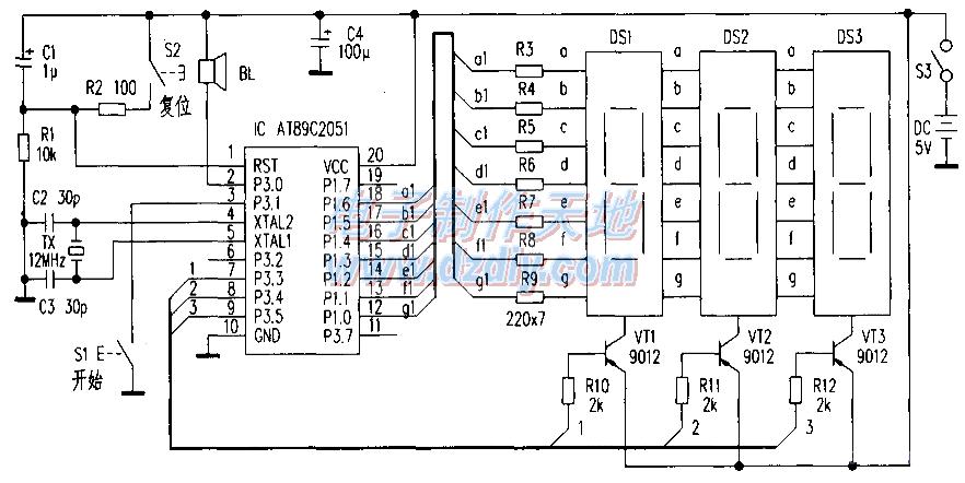 <b class='flag-5'>單片機</b><b class='flag-5'>AT89C2051</b><b class='flag-5'>制作</b>計時器