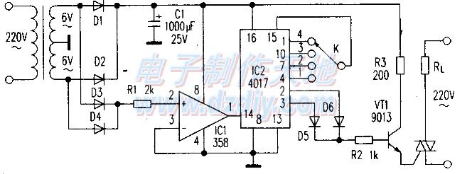 CD4017简单易制的过零调功电路