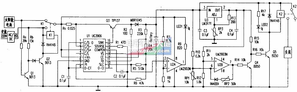 UC3906太陽能電池充電控制器組成部分