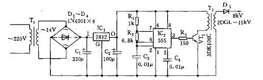NE555高压发生器电路,ne555 high voltage generator