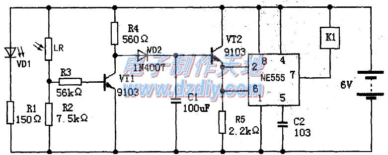 NE555光控开关的工作原理