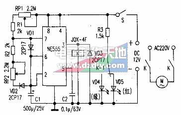 NE555制作的攪拌器間歇運(yùn)轉(zhuǎn)控制裝置的工作原理