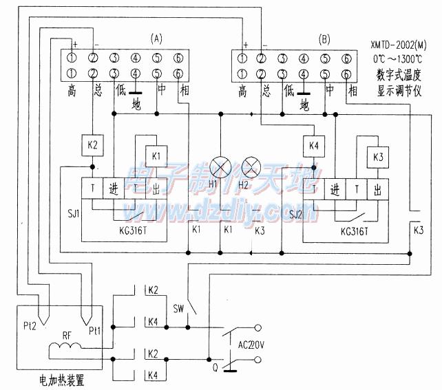 一款用于0-1300度以内的温度程序控制电路