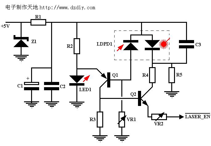 <b class='flag-5'>分立</b><b class='flag-5'>元件</b>激光器驱动电路图