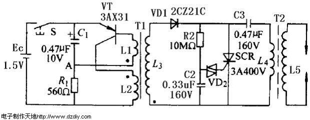 电子<b class='flag-5'>点火</b>器电路,High voltage circuit