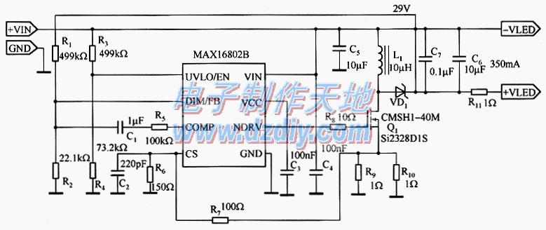 MAX16802典型LED驱动电路的工作原理