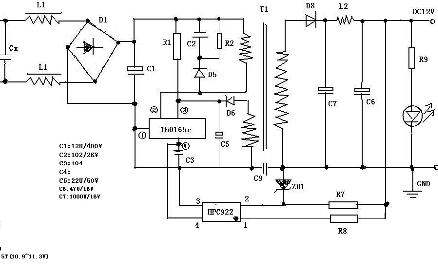 福安12v2.5a監控電源原理圖詳細資料免費下載