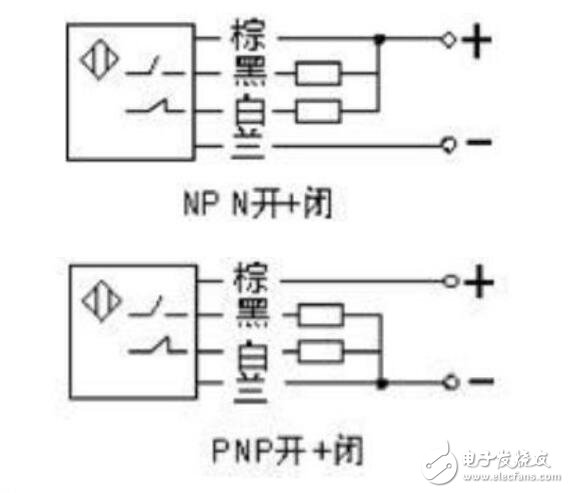 8v光电开关传感器双线交流接线图电路原理图常开触点(no常闭触点(nc