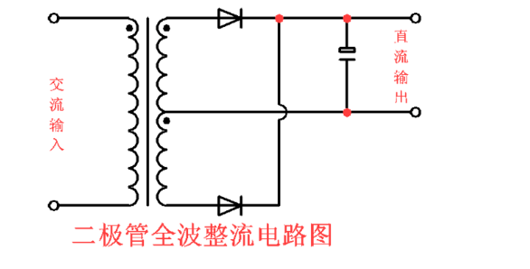 2個二極管全波整流電路圖分享