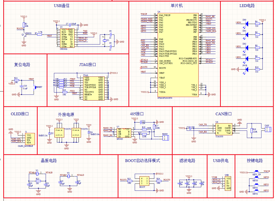 请问我第一次画的线路板stm32f103c8t6能工作吗