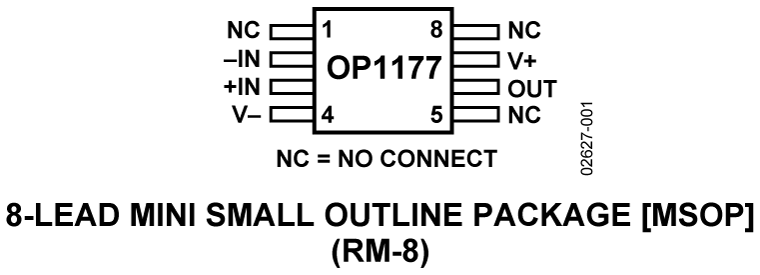 OP1177 精密、低噪声、低输入偏置电流运算放大器（单通道）