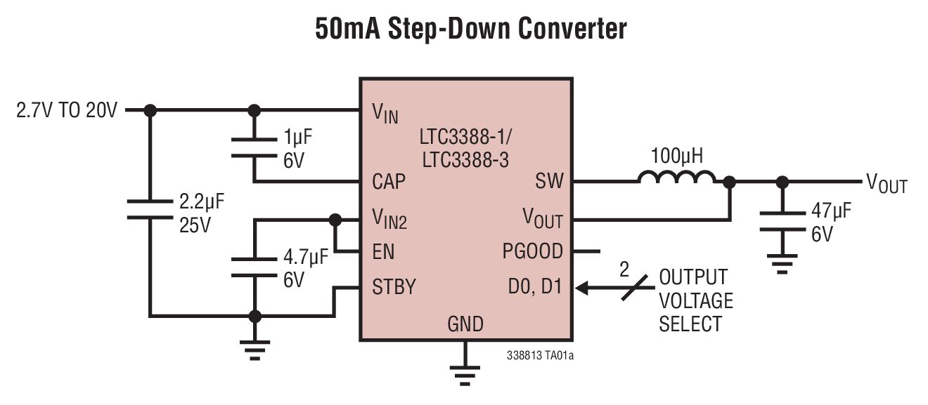 <b class='flag-5'>LTC3388</b> 20V、高效率、毫微功率降压型稳压器