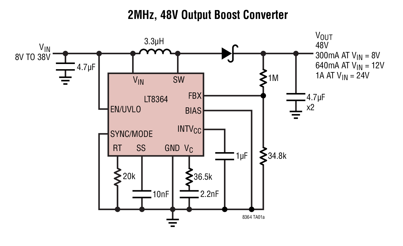 <b class='flag-5'>LT8364</b> 具 4A、60V 开关的低 IQ 升压 / SEPIC / 负输出<b class='flag-5'>转换器</b>