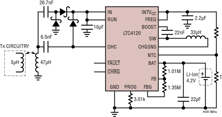 <b class='flag-5'>LTC4120</b> <b class='flag-5'>無(wú)線</b>功率<b class='flag-5'>接收器</b>和 400mA 降壓型<b class='flag-5'>電池</b><b class='flag-5'>充電</b>器