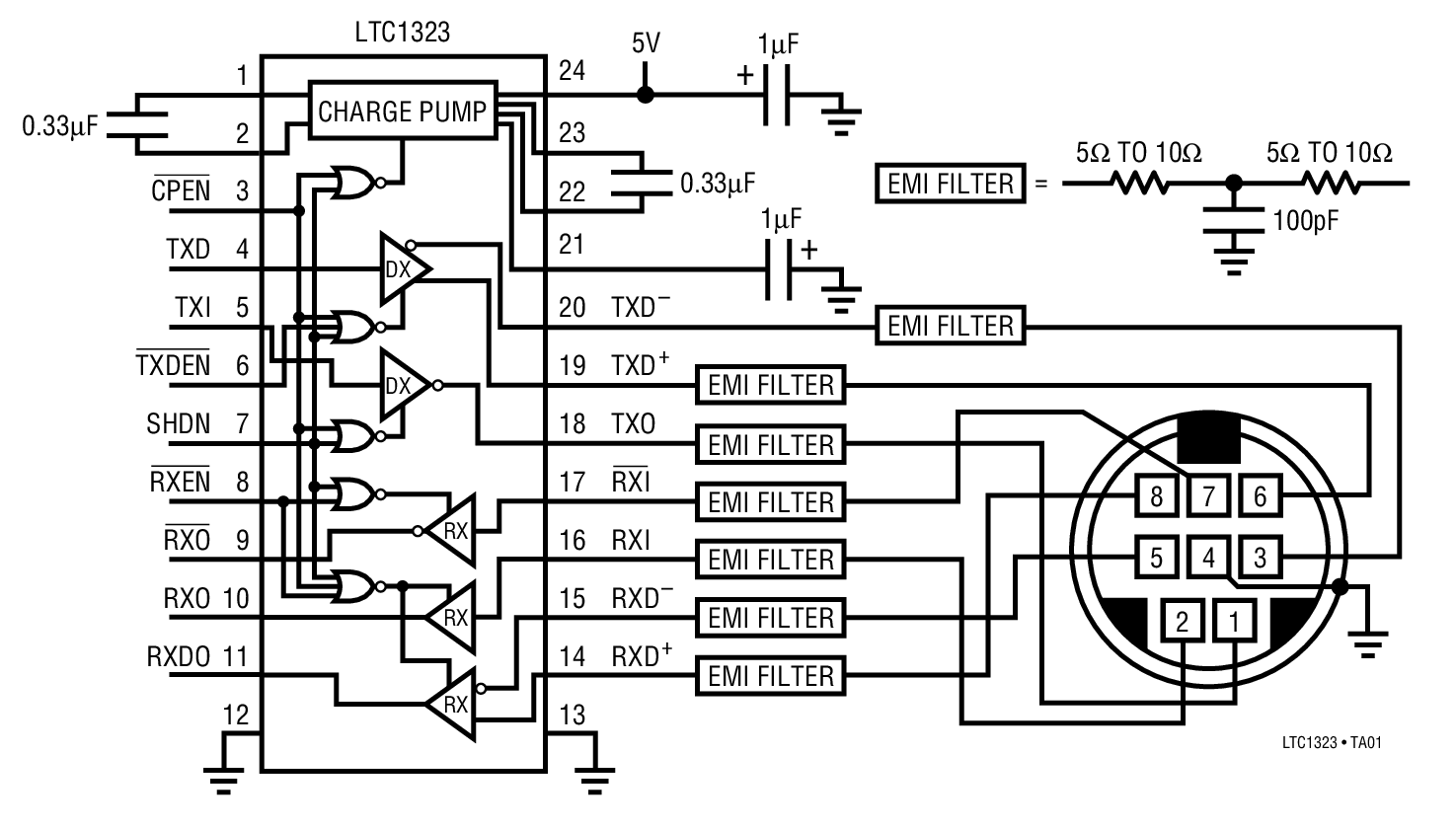 <b class='flag-5'>LTC1323</b> 單 <b class='flag-5'>5V</b> AppleTalk? <b class='flag-5'>收發器</b>