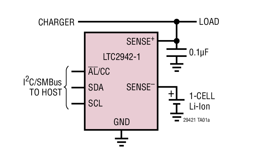 LTC2942-1 具内部检测电阻器和温度/电压...