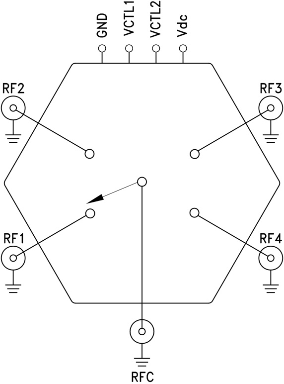 HMC-C071 SP4T非反射式开关模块，DC - 20 GHz