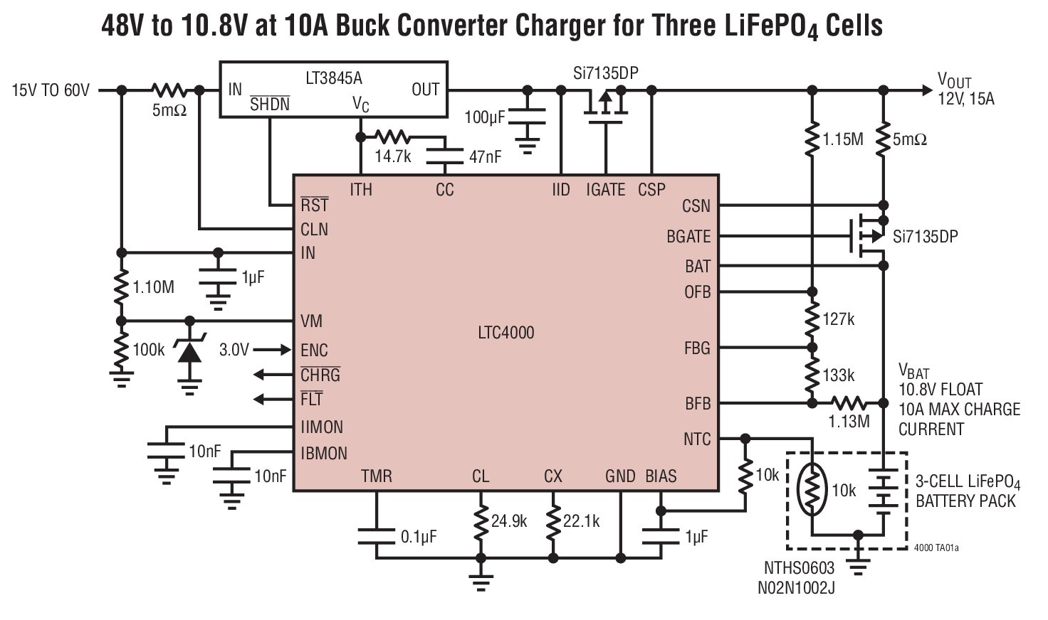 <b class='flag-5'>LTC4000</b> 用于电池充电和电源管理的高电压、大电流控制器
