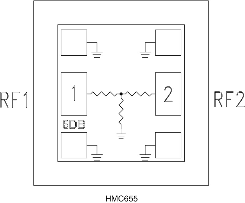 HMC655-DIE 固定、6 dB无源衰减器芯...