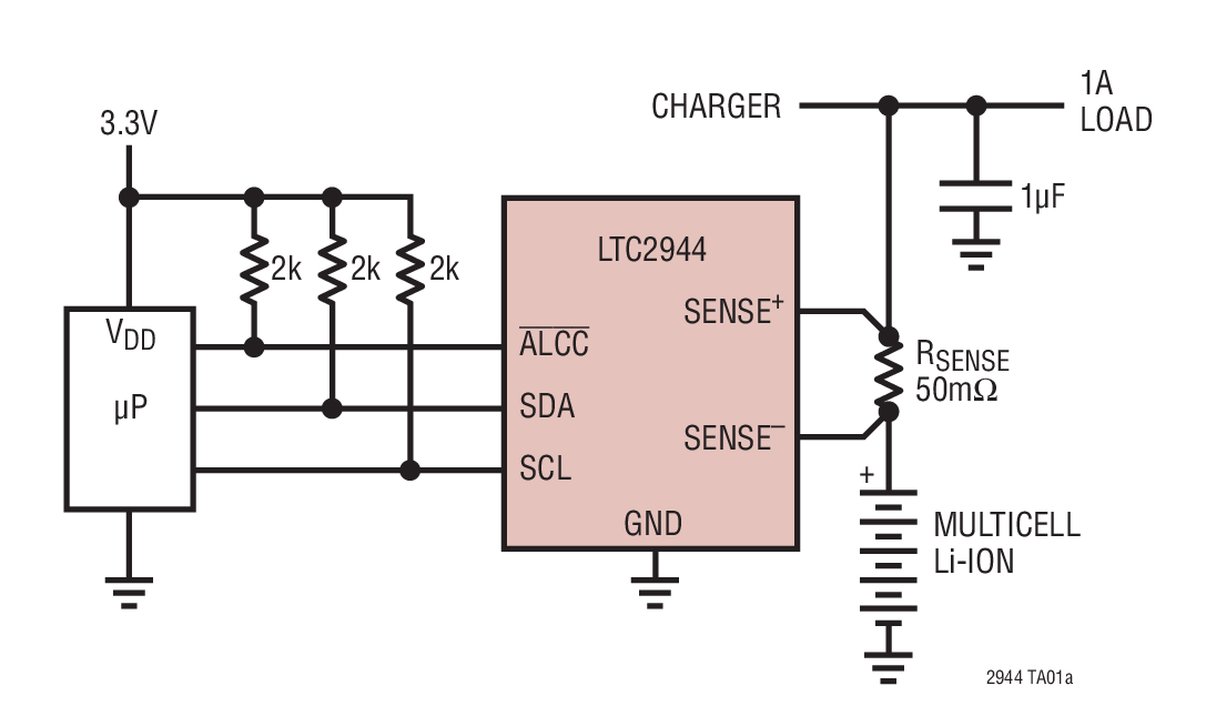 <b class='flag-5'>LTC2944</b> 具温度、电压和电流测量功能的 60V 电池电量测量芯片