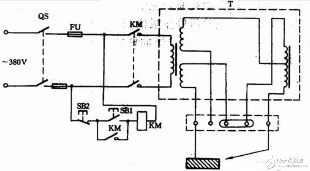 交流电焊机一般接法如图所示