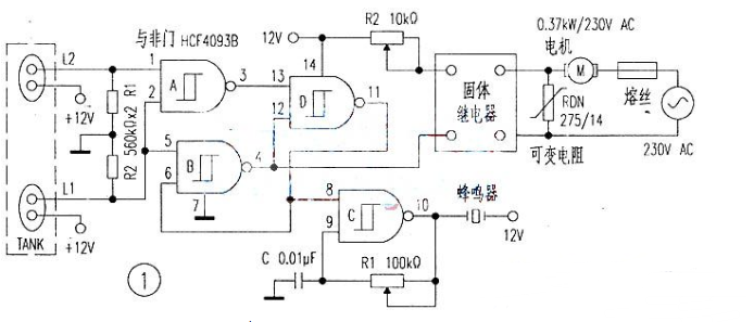 與非門控制水泵電路圖