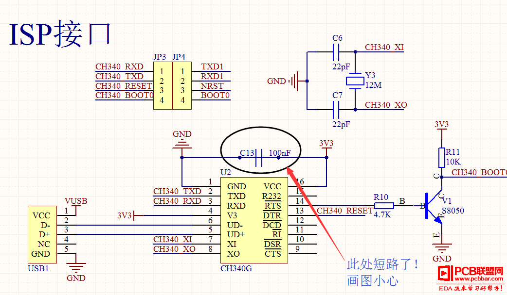 為什麼畫stm32雙面板時將原理圖導入pcb後gnd不見了