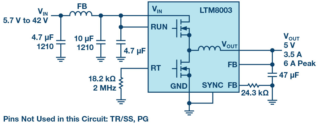 面向汽车和工业应用噪音的LTM8003<b class='flag-5'>解决方案</b>