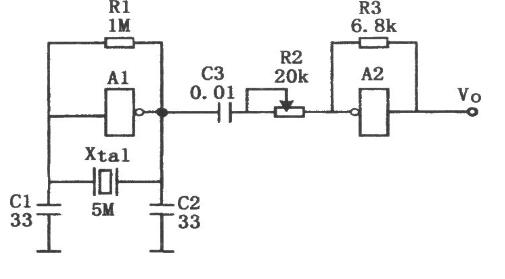 反相器应用于正弦波发生器的电路图