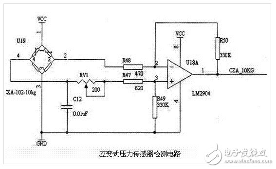 多款压力传感器的简单应用电路图