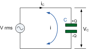 交流电容电路及相量图
