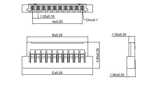 A1256系列1.25<b>毫米</b>节距线对板连接器的数据手册免费下载
