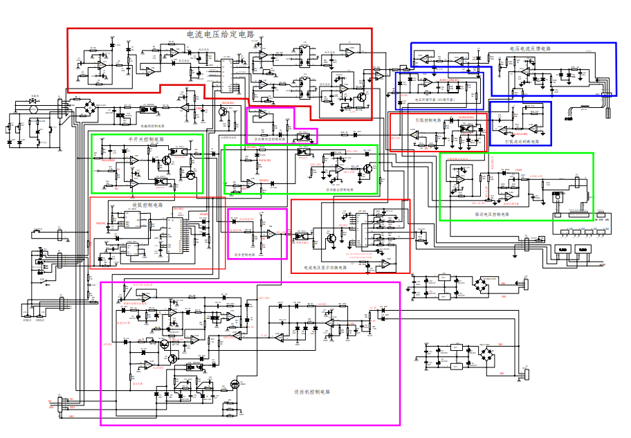 奥太nbc500焊机控制板控制单元功能分区电路原理图免费下载