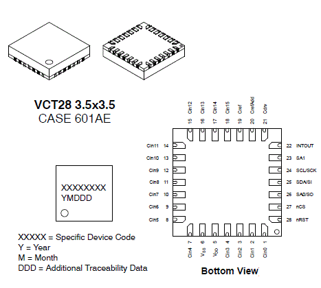 LC717A10AR 用于靜電電容式觸摸傳感器的電容數字轉換器