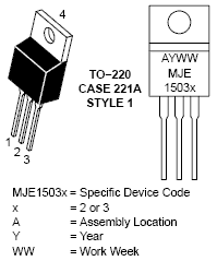 MJE15033 雙極晶體管 PNP 250 V 8.0 A.