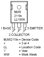 MJW21193 雙極晶體管 PNP 250 V 16 A.
