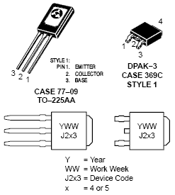 MJE253 4.0 A 100 V PNP双极功率晶体管